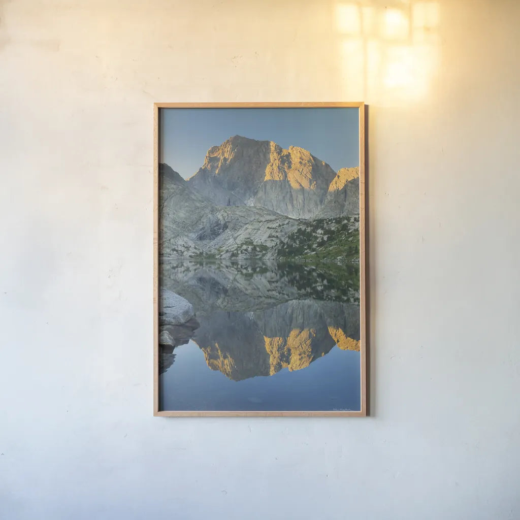 Wind River Range by Alan Majchrowicz. shown as a paper print in a natural frame. Available as a archival giclee rolled canvas, fine art paper, or poster print. SKU 28085h.