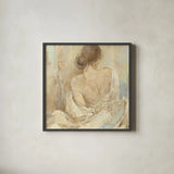 Abstract Figure Study I Crop by Albena Hristova. Shown in a sleek black glass frame for a contemporary gallery look. Available as an archival giclee rolled canvas, fine art paper, or poster print. SKU 20892a.