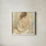 Abstract Figure Study I Crop by Albena Hristova. Shown in a crisp white glass frame for a clean and minimalist style. Available as an archival giclee rolled canvas, fine art paper, or poster print. SKU 20892a.