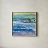 Abstract Layers I by Albena Hristova. Shown in a natural wood glass frame for a timeless modern aesthetic. Available as an archival giclee rolled canvas, fine art paper, or poster print. SKU 54822a.