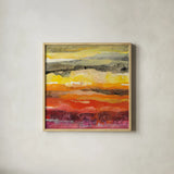 Abstract Layers II by Albena Hristova. Shown in a natural wood glass frame for a timeless modern aesthetic. Available as an archival giclee rolled canvas, fine art paper, or poster print. SKU 54823a.