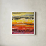 Abstract Layers II by Albena Hristova. Shown in a crisp white glass frame for a clean and minimalist style. Available as an archival giclee rolled canvas, fine art paper, or poster print. SKU 54823a.