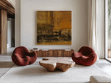 Abstract Paisley IX by Albena Hristova. Shown as extra-large giant wall art in a modern living room. Available as an archival giclee rolled canvas, fine art paper, or poster print. SKU 55772a.