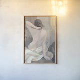 After the Bath I Crop by Albena Hristova. shown as a paper print in a natural frame. Available as a archival giclee rolled canvas, fine art paper, or poster print. SKU 23813h.