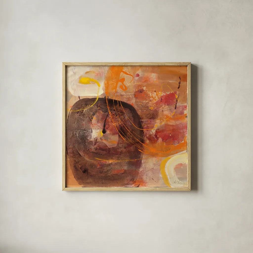 All Shook Up I by Albena Hristova. Shown in a natural wood glass frame for a timeless modern aesthetic. Available as an archival giclee rolled canvas, fine art paper, or poster print. SKU 21369a.