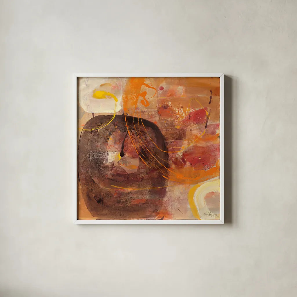 All Shook Up I by Albena Hristova. Shown in a crisp white glass frame for a clean and minimalist style. Available as an archival giclee rolled canvas, fine art paper, or poster print. SKU 21369a.