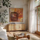 All Shook Up I by Albena Hristova. Shown in a natural wood frame in a cozy modern living room. Available as an archival giclee rolled canvas, fine art paper, or poster print. SKU 21369a.