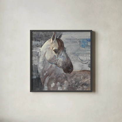 Appaloosa by Albena Hristova. Shown in a sleek black glass frame for a contemporary gallery look. Available as an archival giclee rolled canvas, fine art paper, or poster print. SKU 21394a.