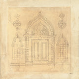 Architectural Drawing I Neutral by Albena Hristova. SKU 90917a. Archival Giclee Fine art print for wall decor.