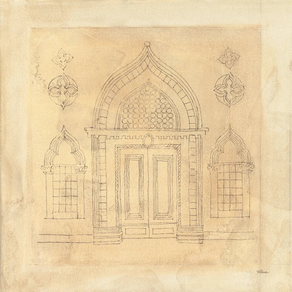 Architectural Drawing I Neutral by Albena Hristova. SKU 90917a. Archival Giclee Fine art print for wall decor.