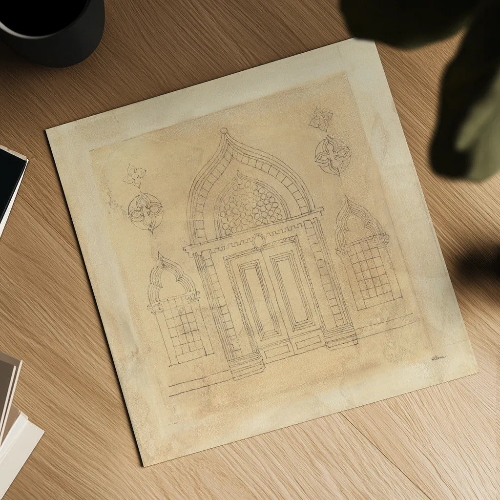 Architectural Drawing I Neutral by Albena Hristova. Shown as a detailed flat fine art print, highlighting archival giclee quality. Available as an archival giclee rolled canvas, fine art paper, or poster print. SKU 90917a.