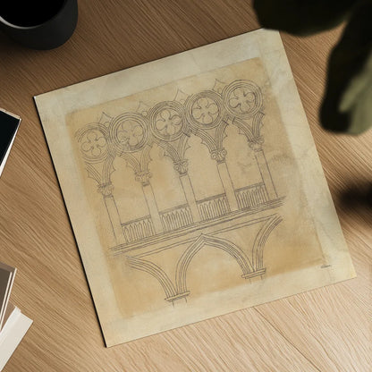 Architectural Drawing III Neutral by Albena Hristova. Shown as a detailed flat fine art print, highlighting archival giclee quality. Available as an archival giclee rolled canvas, fine art paper, or poster print. SKU 90919a.