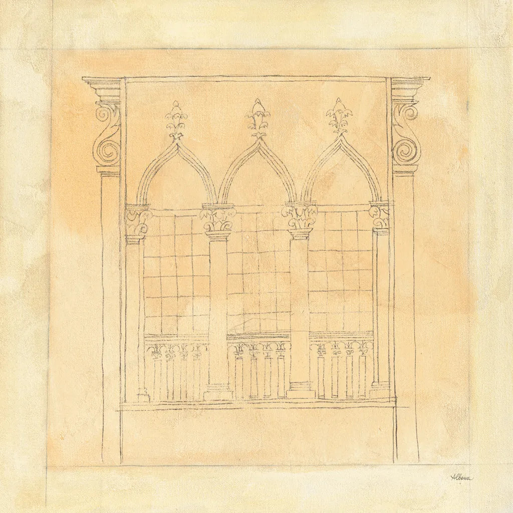 Architectural Drawing IV Neutral by Albena Hristova. SKU 90920a. Archival Giclee Fine art print for wall decor.