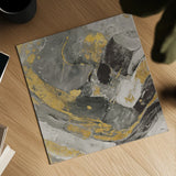Arroyo Gold and Black by Albena Hristova. Shown as a detailed flat fine art print, highlighting archival giclee quality. Available as an archival giclee rolled canvas, fine art paper, or poster print. SKU 28026a.