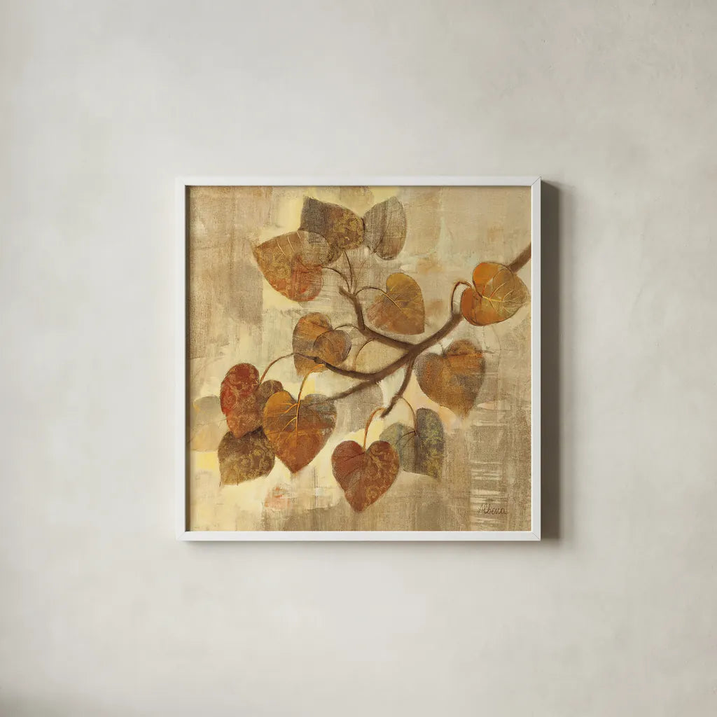 Aspen by Albena Hristova. Shown in a crisp white glass frame for a clean and minimalist style. Available as an archival giclee rolled canvas, fine art paper, or poster print. SKU 6857a.