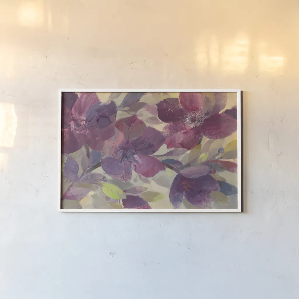 Autumn Blooms by Albena Hristova. shown as a paper print in a white frame. Available as a archival giclee rolled canvas, fine art paper, or poster print. SKU 14505i.