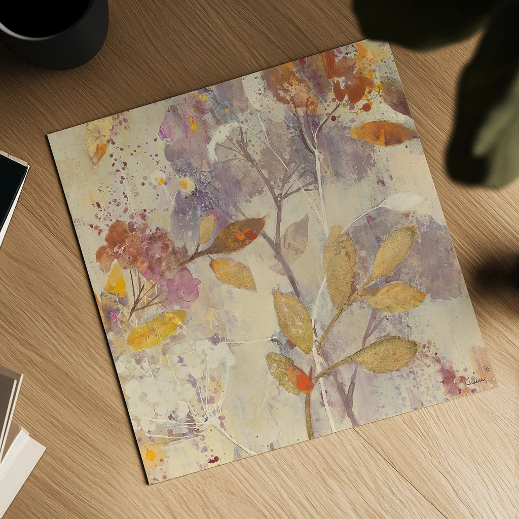 Autumn Botanicals II by Albena Hristova. Shown as a detailed flat fine art print, highlighting archival giclee quality. Available as an archival giclee rolled canvas, fine art paper, or poster print. SKU 17797a.