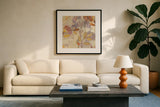 Autumn Botanicals II by Albena Hristova. Displayed in a glass frame with matte in a clean modern living room. Available as an archival giclee rolled canvas, fine art paper, or poster print. SKU 17797a.
