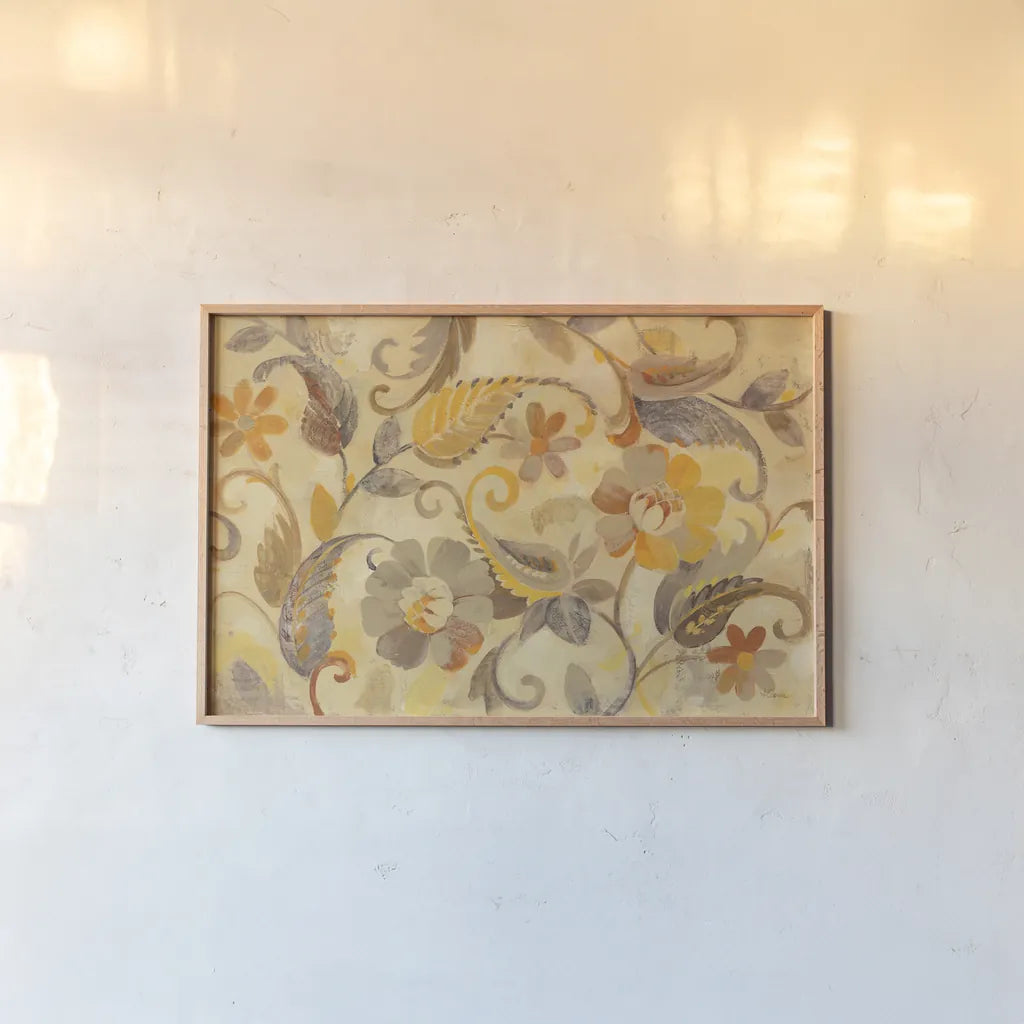 Autumn Garden by Albena Hristova. shown as a paper print in a natural frame. Available as a archival giclee rolled canvas, fine art paper, or poster print. SKU 28645i.