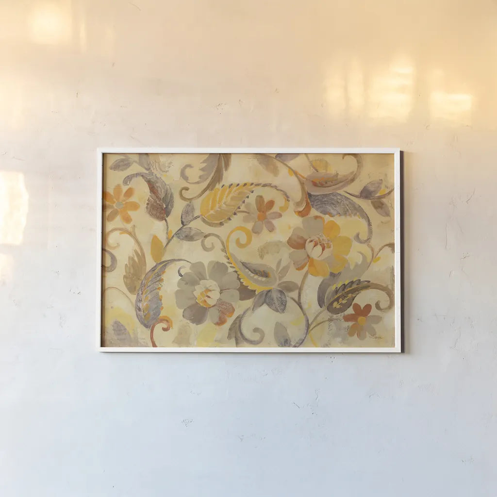 Autumn Garden by Albena Hristova. shown as a paper print in a white frame. Available as a archival giclee rolled canvas, fine art paper, or poster print. SKU 28645i.