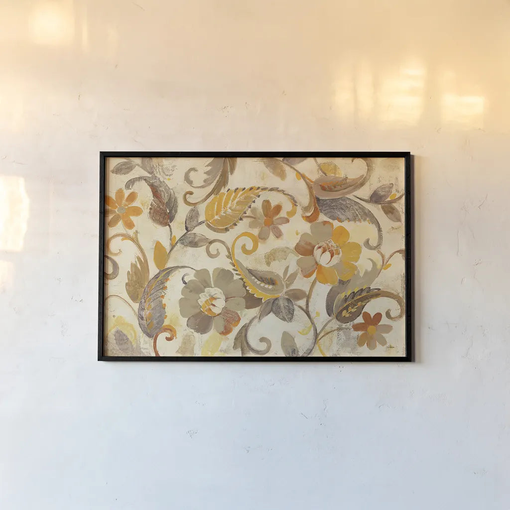 Autumn Garden Light by Albena Hristova. shown as a paper print in a black flame. Available as a archival giclee rolled canvas, fine art paper, or poster print. SKU 29037i.