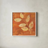 Autumn Leaves I by Albena Hristova. Shown in a crisp white glass frame for a clean and minimalist style. Available as an archival giclee rolled canvas, fine art paper, or poster print. SKU 55450a.