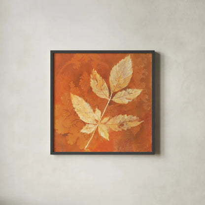 Autumn Leaves II by Albena Hristova. Shown in a sleek black glass frame for a contemporary gallery look. Available as an archival giclee rolled canvas, fine art paper, or poster print. SKU 55451a.