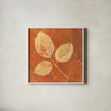 Autumn Leaves III by Albena Hristova. Shown in a crisp white glass frame for a clean and minimalist style. Available as an archival giclee rolled canvas, fine art paper, or poster print. SKU 55452a.