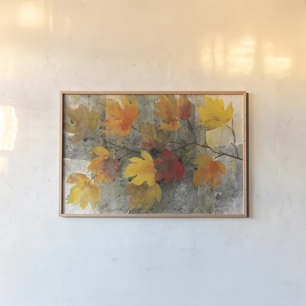 Autumn Rain by Albena Hristova. shown as a paper print in a natural frame. Available as a archival giclee rolled canvas, fine art paper, or poster print. SKU 59660i.