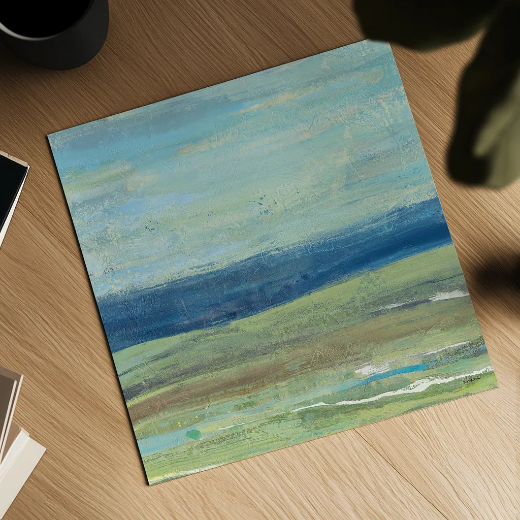 Azure Wave by Albena Hristova. Shown as a detailed flat fine art print, highlighting archival giclee quality. Available as an archival giclee rolled canvas, fine art paper, or poster print. SKU 20041a.