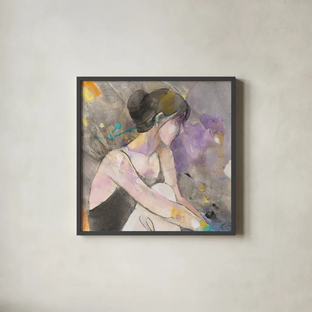 Ballerina I Crop by Albena Hristova. Shown in a sleek black glass frame for a contemporary gallery look. Available as an archival giclee rolled canvas, fine art paper, or poster print. SKU 68444a.