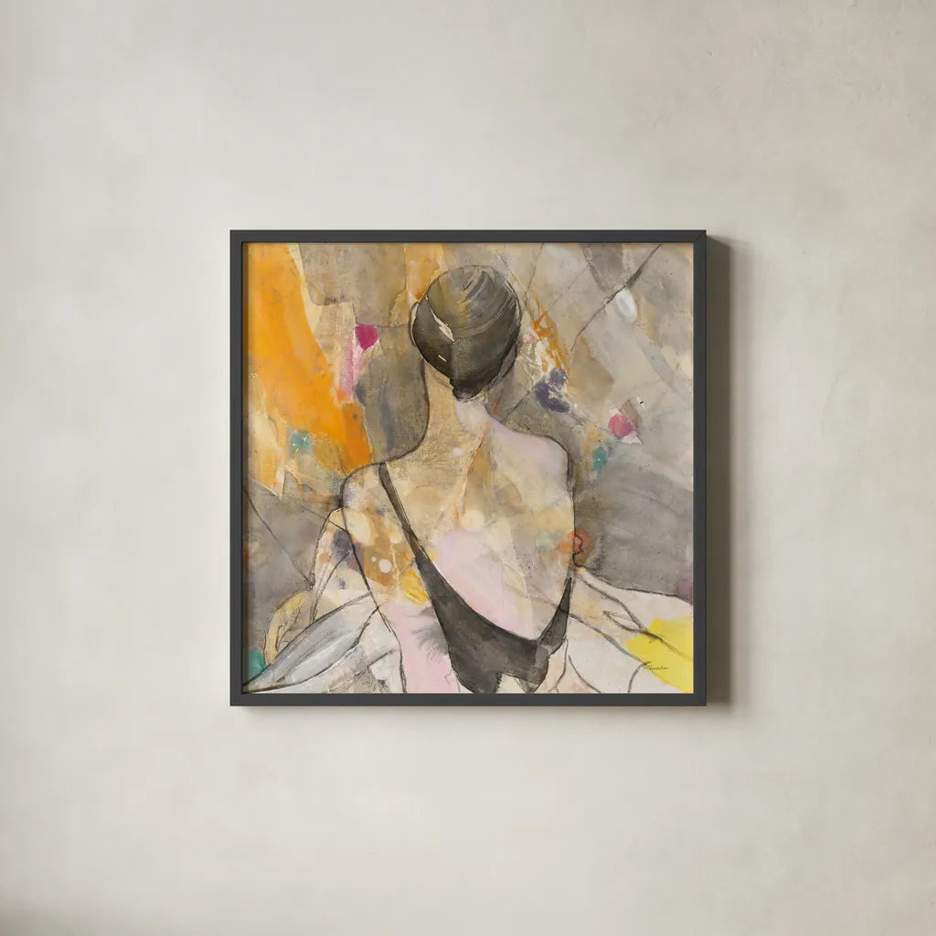 Ballerina II Crop by Albena Hristova. Shown in a sleek black glass frame for a contemporary gallery look. Available as an archival giclee rolled canvas, fine art paper, or poster print. SKU 68445a.