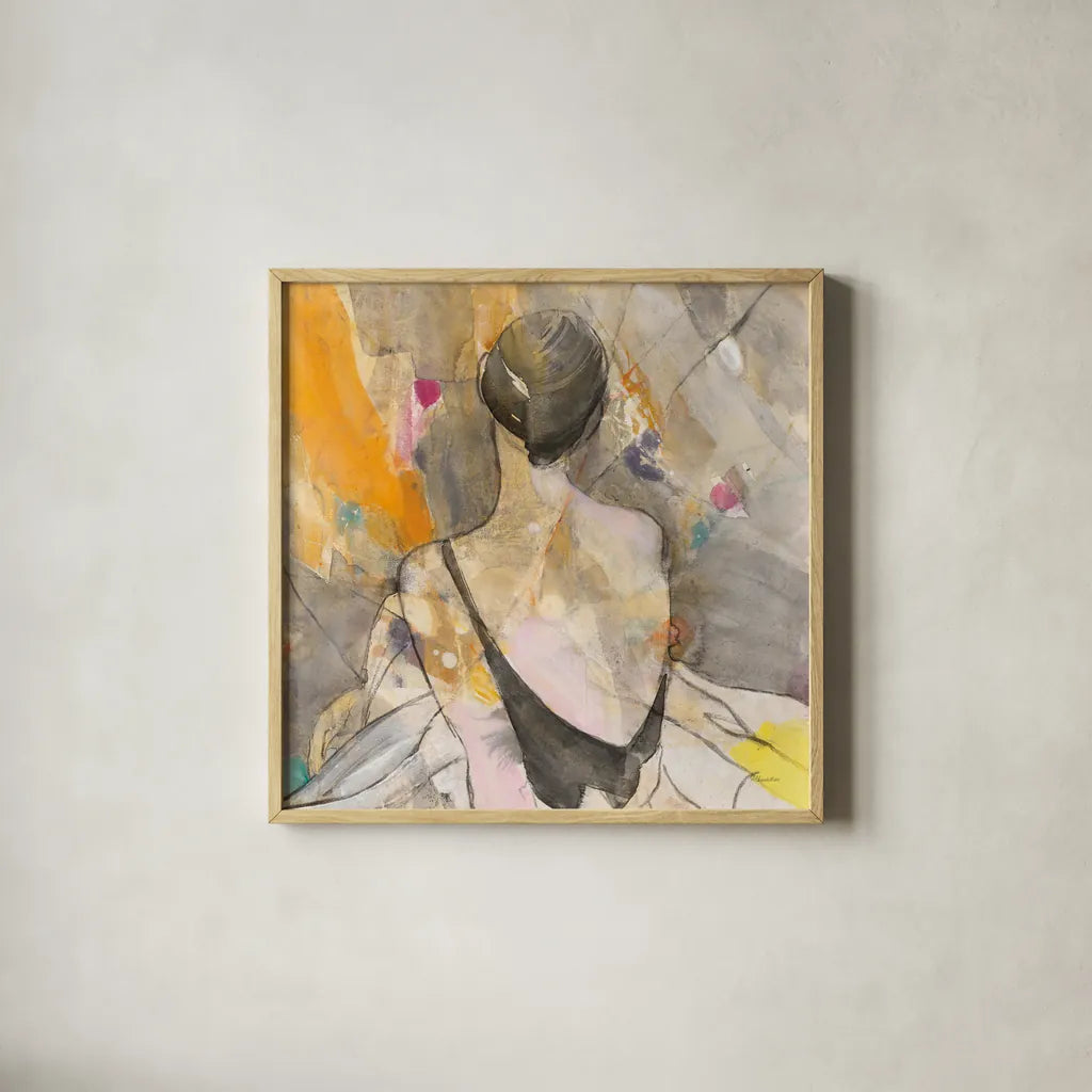 Ballerina II Crop by Albena Hristova. Shown in a natural wood glass frame for a timeless modern aesthetic. Available as an archival giclee rolled canvas, fine art paper, or poster print. SKU 68445a.