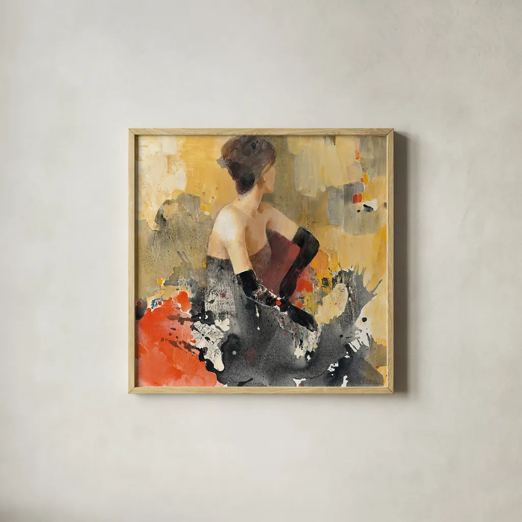 Beautiful Gaze I by Albena Hristova. Shown in a natural wood glass frame for a timeless modern aesthetic. Available as an archival giclee rolled canvas, fine art paper, or poster print. SKU 22260a.