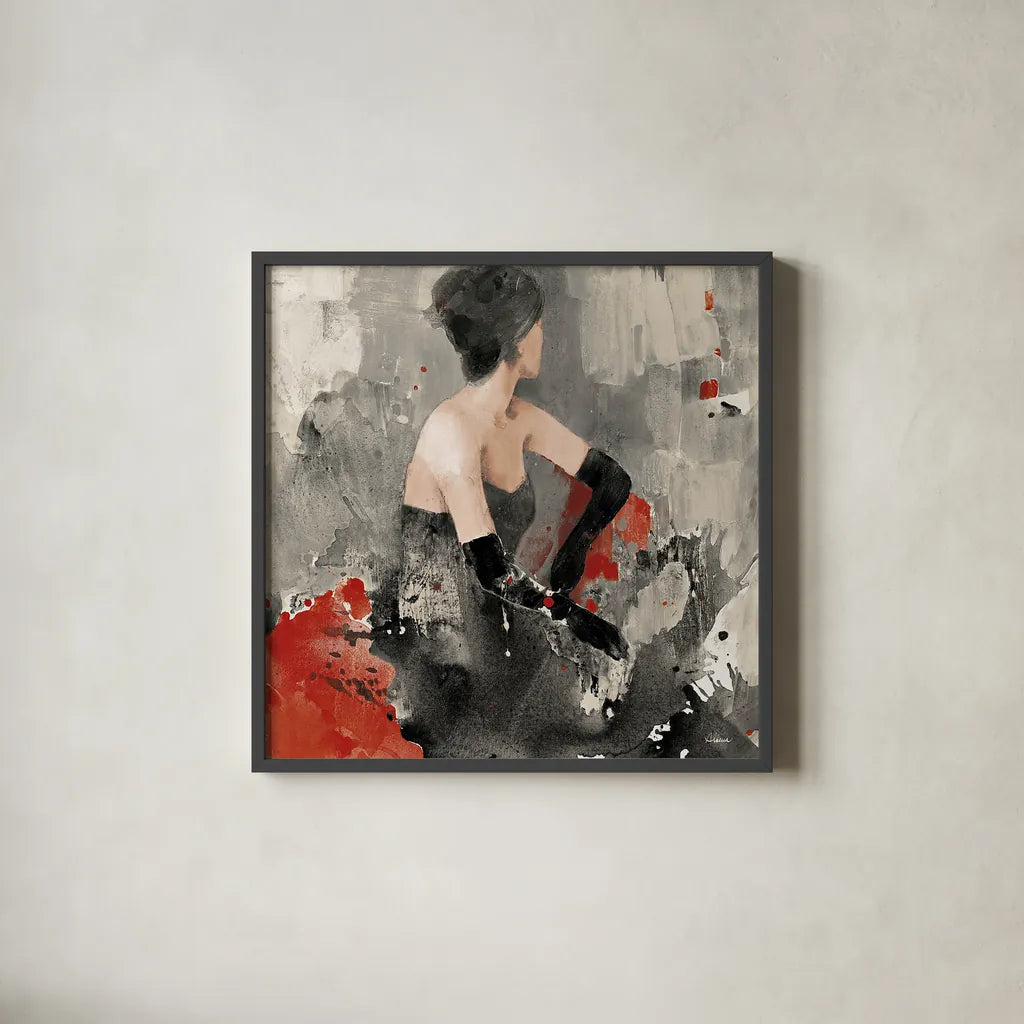 Beautiful Gaze I Neutral by Albena Hristova. Shown in a sleek black glass frame for a contemporary gallery look. Available as an archival giclee rolled canvas, fine art paper, or poster print. SKU 22262a.