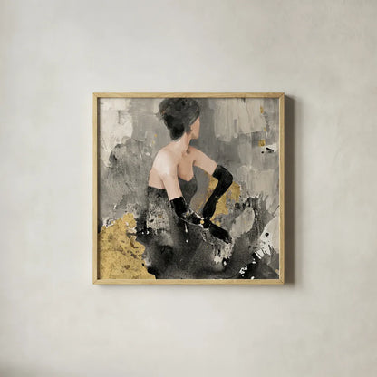 Beautiful Gaze I Neutral Gold by Albena Hristova. Shown in a natural wood glass frame for a timeless modern aesthetic. Available as an archival giclee rolled canvas, fine art paper, or poster print. SKU 31564a.