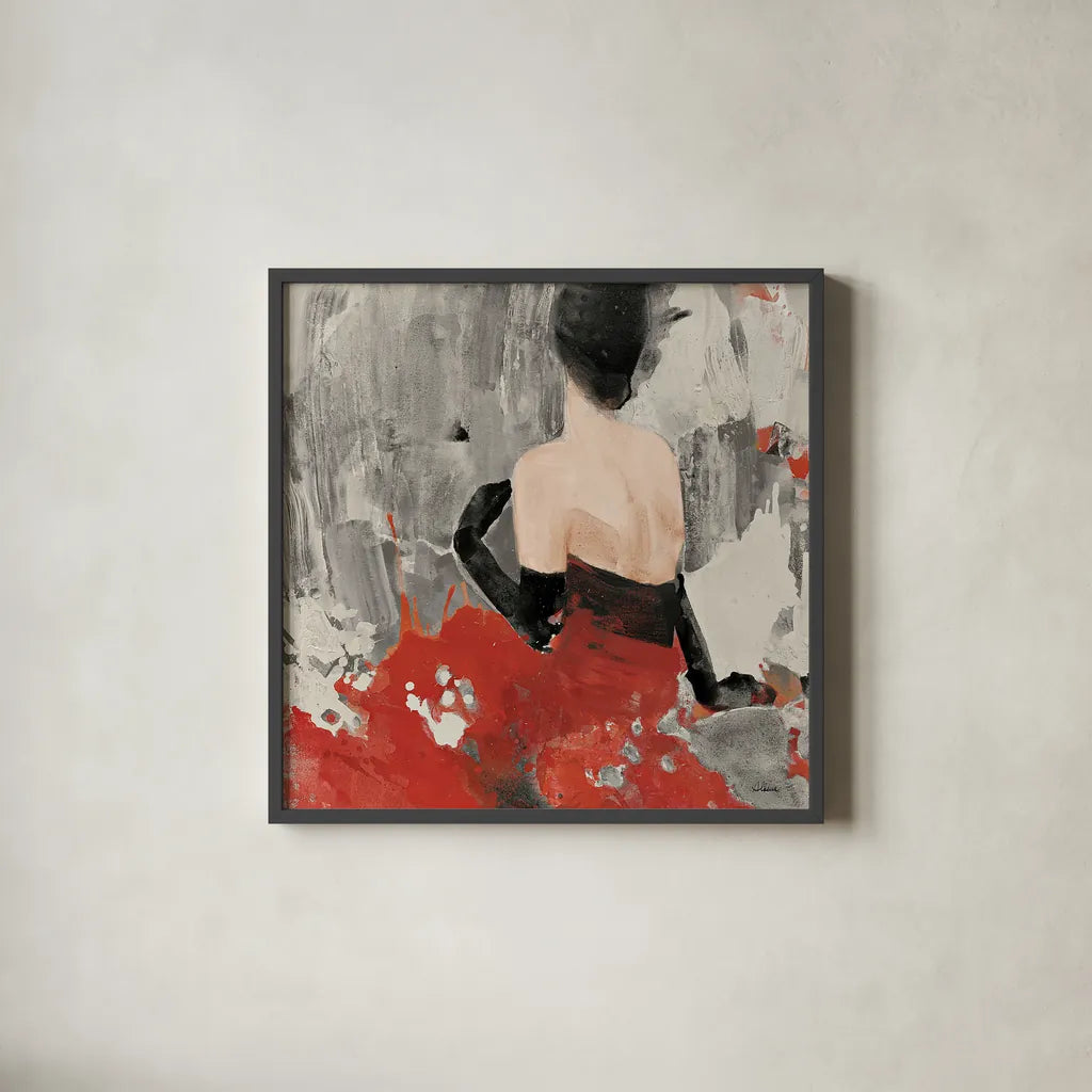 Beautiful Gaze II Neutral by Albena Hristova. Shown in a sleek black glass frame for a contemporary gallery look. Available as an archival giclee rolled canvas, fine art paper, or poster print. SKU 22263a.