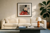 Beautiful Gaze II Neutral by Albena Hristova. Displayed in a glass frame with matte in a clean modern living room. Available as an archival giclee rolled canvas, fine art paper, or poster print. SKU 22263a.