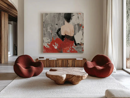 Beautiful Gaze II Neutral by Albena Hristova. Shown as extra-large giant wall art in a modern living room. Available as an archival giclee rolled canvas, fine art paper, or poster print. SKU 22263a.