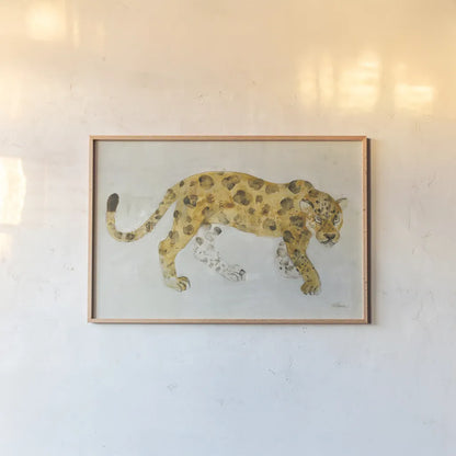 Big Cat I by Albena Hristova. shown as a paper print in a natural frame. Available as a archival giclee rolled canvas, fine art paper, or poster print. SKU 44156i.