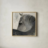 Bijou Reversed Dark by Albena Hristova. Shown in a natural wood glass frame for a timeless modern aesthetic. Available as an archival giclee rolled canvas, fine art paper, or poster print. SKU 60615a.
