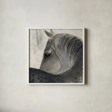 Bijou Reversed Dark by Albena Hristova. Shown in a crisp white glass frame for a clean and minimalist style. Available as an archival giclee rolled canvas, fine art paper, or poster print. SKU 60615a.