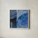 Blue Mood by Albena Hristova. Shown in a crisp white glass frame for a clean and minimalist style. Available as an archival giclee rolled canvas, fine art paper, or poster print. SKU 70622a.