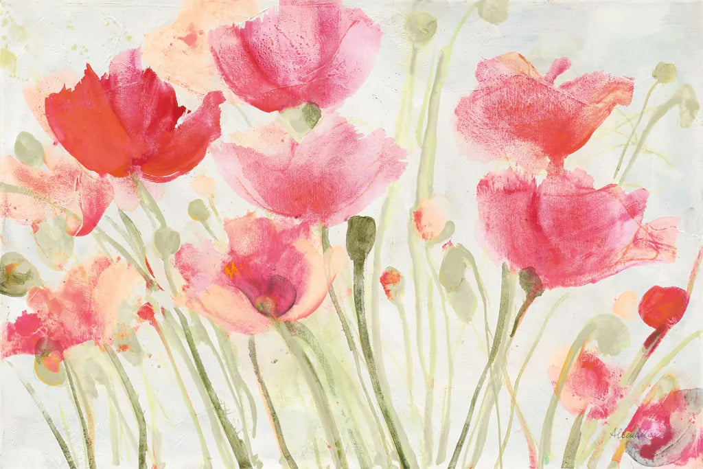 Blush Poppies by Albena Hristova. SKU 57586i. Archival Giclee Fine art print for wall decor.