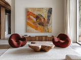Boundless Energy II by Albena Hristova. Shown as extra-large giant wall art in a modern living room. Available as an archival giclee rolled canvas, fine art paper, or poster print. SKU 66027a.