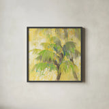 Breezy Palm II by Albena Hristova. Shown in a sleek black glass frame for a contemporary gallery look. Available as an archival giclee rolled canvas, fine art paper, or poster print. SKU 17823a.