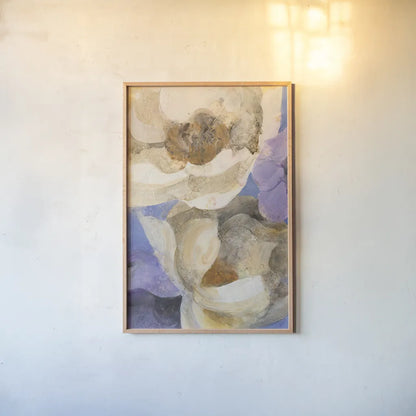 Bright Floral I by Albena Hristova. shown as a paper print in a natural frame. Available as a archival giclee rolled canvas, fine art paper, or poster print. SKU 64626h.