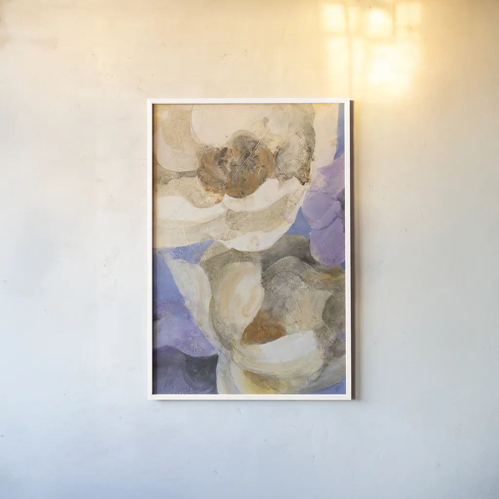 Bright Floral I by Albena Hristova. shown as a paper print in a white frame. Available as a archival giclee rolled canvas, fine art paper, or poster print. SKU 64626h.