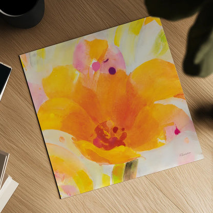 Bright Tulips I by Albena Hristova. Shown as a detailed flat fine art print, highlighting archival giclee quality. Available as an archival giclee rolled canvas, fine art paper, or poster print. SKU 80163a.