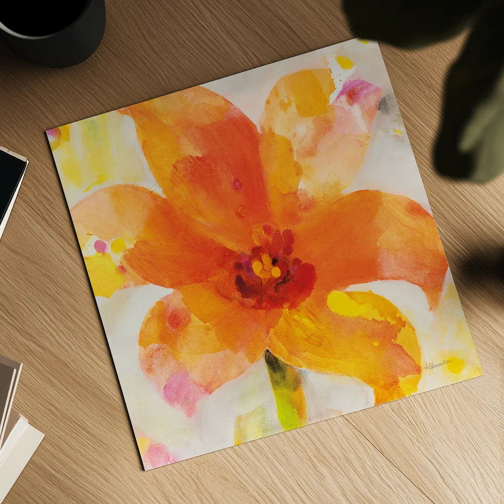 Bright Tulips II by Albena Hristova. Shown as a detailed flat fine art print, highlighting archival giclee quality. Available as an archival giclee rolled canvas, fine art paper, or poster print. SKU 80164a.